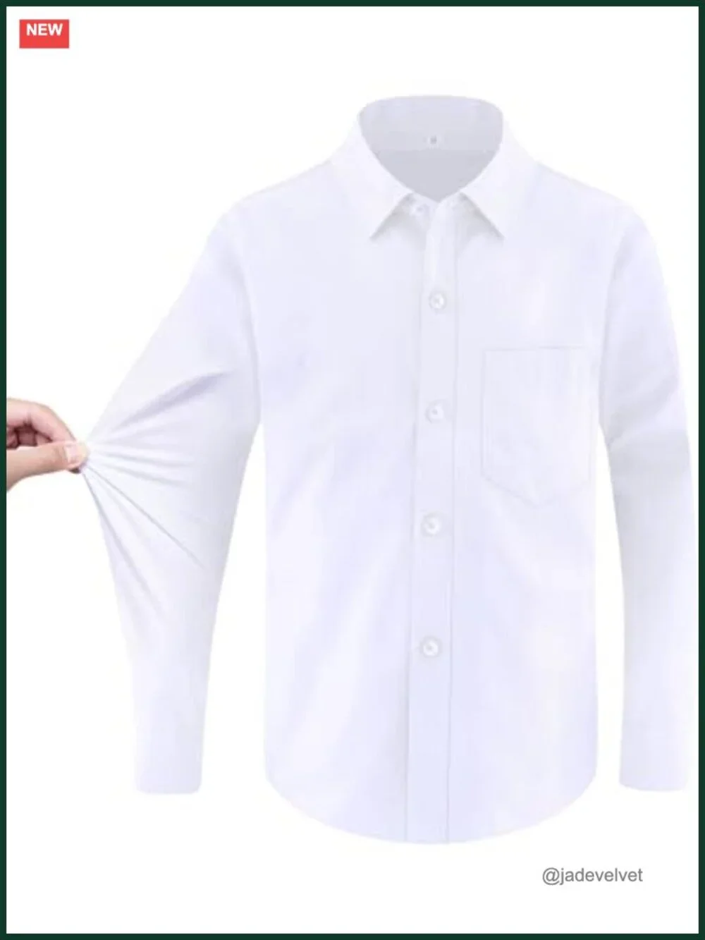 Boys Long Sleeve Button Down Dress Shirt with Chest Pocket
